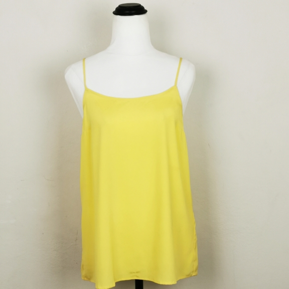 Assembly Label Tops - Assembly Label Top sz 10 tank style Yellow Spaghetti Straps Flowy Spring Colour